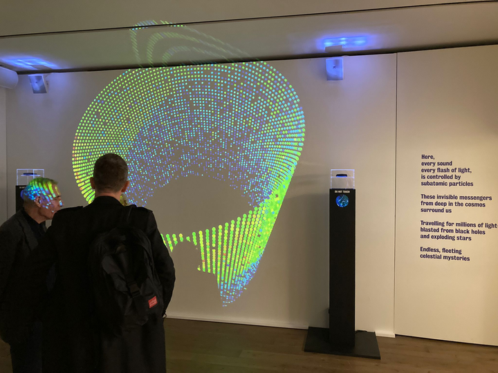 Particle Physics Installation by Christo Squier, ambient generative art gallery piece