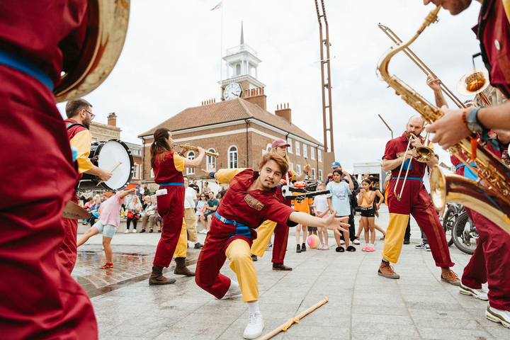 Perhaps Contraption present The Journey. A promenade street performance with integrated sign language, contemporary dance and visual vernacular