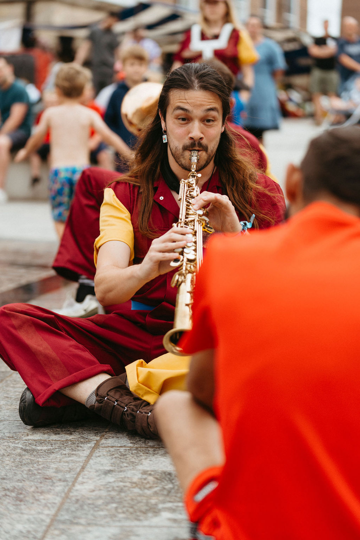 Perhaps Contraption present The Journey. A promenade street performance with integrated sign language, contemporary dance and visual vernacular