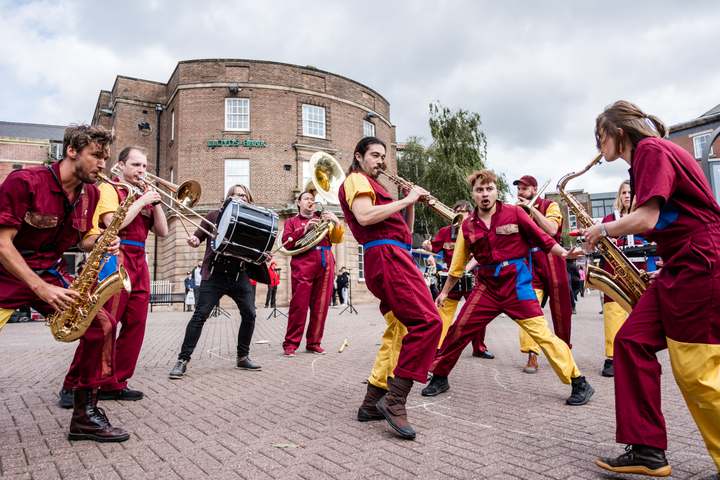 Perhaps Contraption present The Journey. A promenade street performance with integrated sign language, contemporary dance and visual vernacular