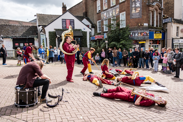 Perhaps Contraption present The Journey. A promenade street performance with integrated sign language, contemporary dance and visual vernacular