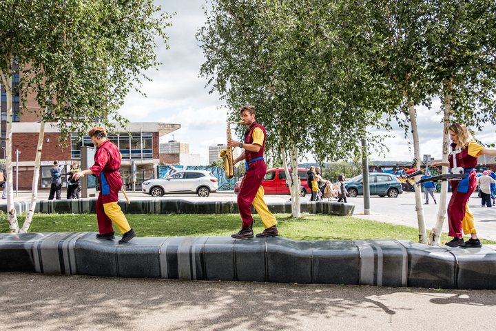 Perhaps Contraption present The Journey. A promenade street performance with integrated sign language, contemporary dance and visual vernacular