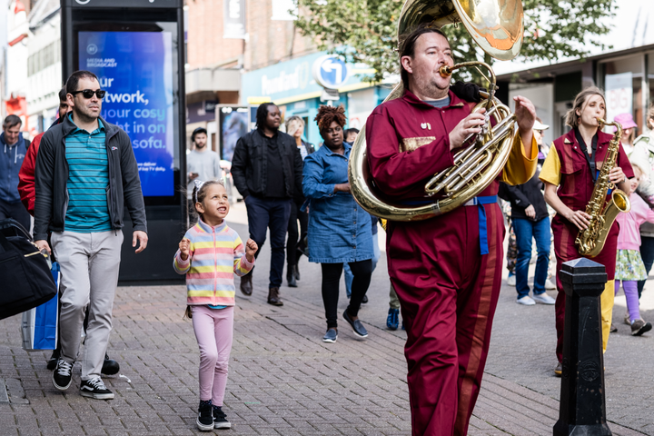 Perhaps Contraption present The Journey. A promenade street performance with integrated sign language, contemporary dance and visual vernacular