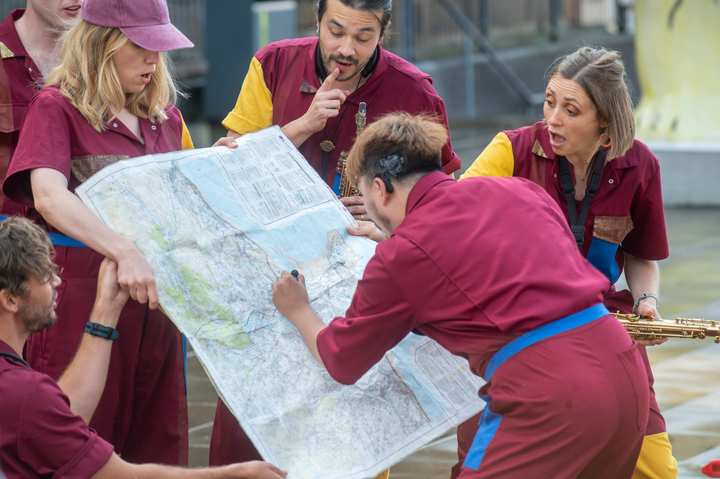 Perhaps Contraption present The Journey. A promenade street performance with integrated sign language, contemporary dance and visual vernacular