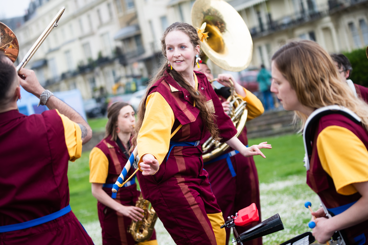 Perhaps Contraption present The Journey. A promenade street performance with integrated sign language, contemporary dance and visual vernacular