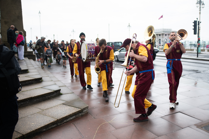 Perhaps Contraption present The Journey. A promenade street performance with integrated sign language, contemporary dance and visual vernacular