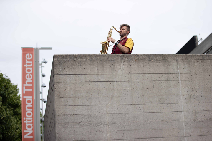 Perhaps Contraption present The Journey. A promenade street performance with integrated sign language, contemporary dance and visual vernacular