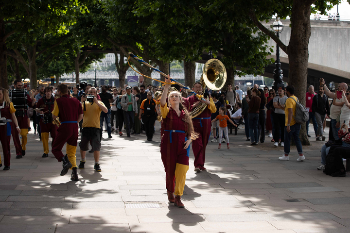 Perhaps Contraption present The Journey. A promenade street performance with integrated sign language, contemporary dance and visual vernacular