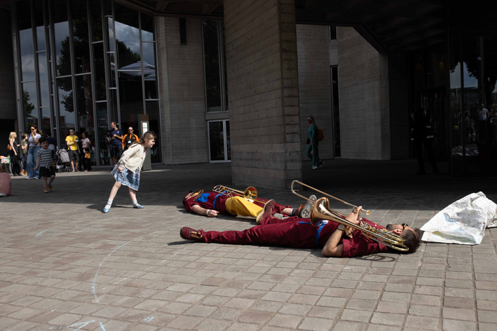 Perhaps Contraption present The Journey. A promenade street performance with integrated sign language, contemporary dance and visual vernacular