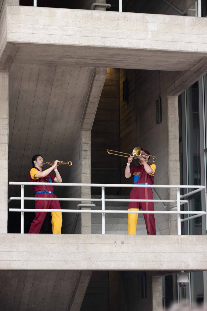 Perhaps Contraption present The Journey. A promenade street performance with integrated sign language, contemporary dance and visual vernacular