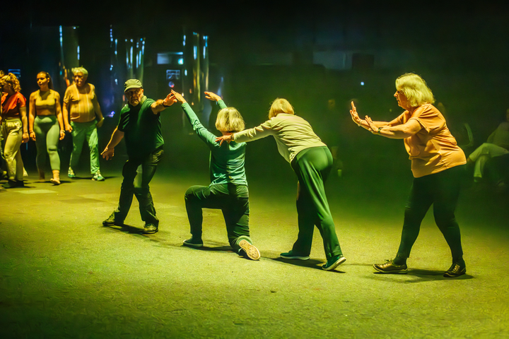 Particle Dance at Magna Science Adventure Centre. Improvised contemporary dance and music performance influenced by particle physics. Concept by Christo Squier