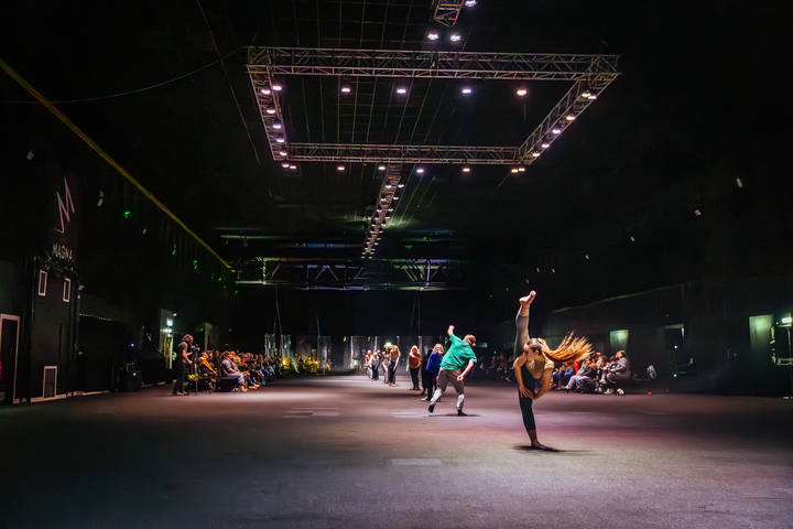 Particle Dance at Magna Science Adventure Centre. Improvised contemporary dance and music performance influenced by particle physics. Concept by Christo Squier